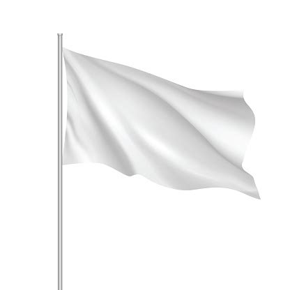 Vector White Waving Flag Template Stock Illustration - Download Image Now - iStock