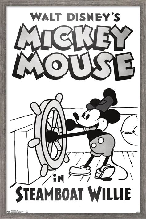 Disney Mickey Mouse - Steamboat Willie Wall Poster, 22.375" x 34", Framed - Walmart.com