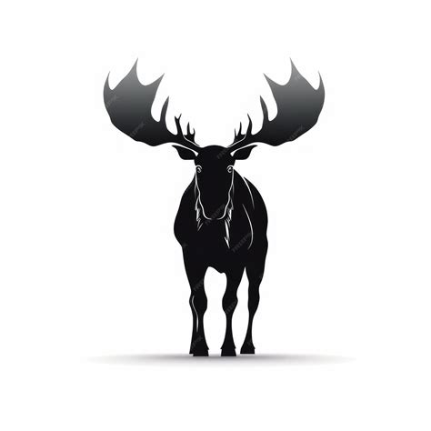 Premium AI Image | Minimal Moose Logo In Black And White Silhouette