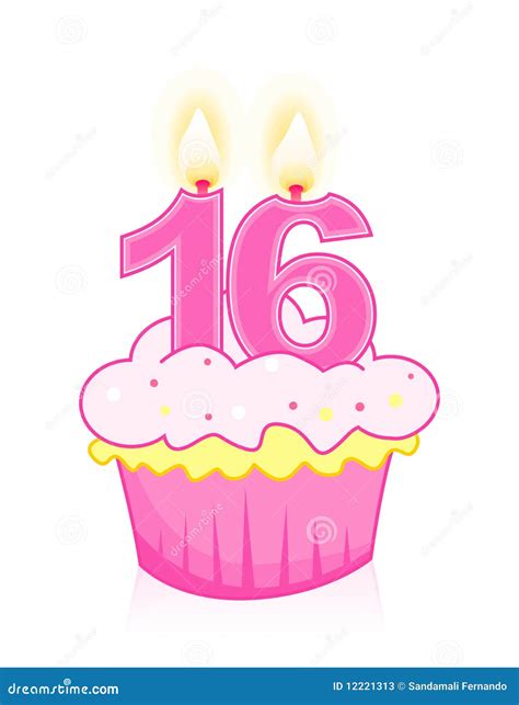 Sweet Sixteen Birthday Cake Stock Vector - Illustration: 12221313