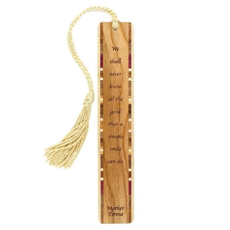 Mother Teresa A Simple Smile Quote Engraved Wooden Bookmark Handmade in ...