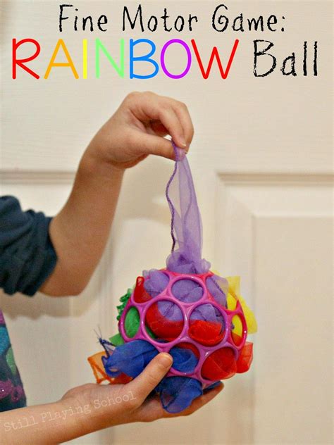 Fine Motor Rainbow Ball Game | Baby sensory play, Motor skills ...