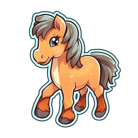 Premium AI Image | Cartoon horse with a long mane and a brown mane ...