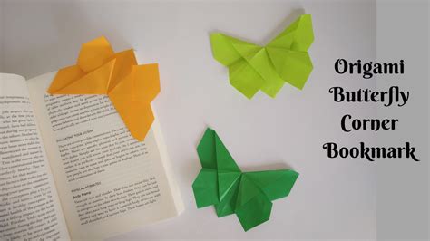 Origami Butterfly Corner Bookmark | Origami butterfly, Creative bookmarks, Origami butterfly easy