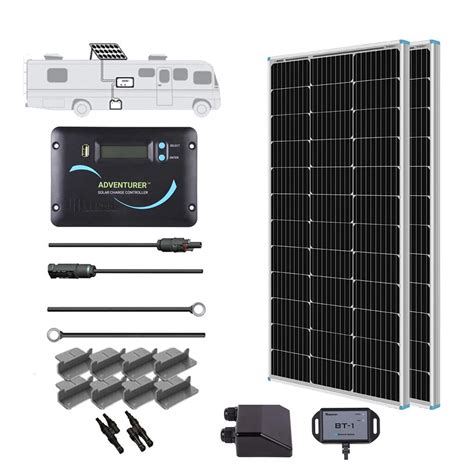 Renogy 200 Watts 12 Volts Monocrystalline RV Solar Panel Kit with ...