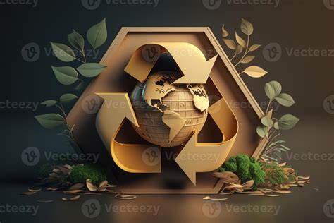 Recycle symbol with eco friendly earth background. 23146472 Stock Photo ...