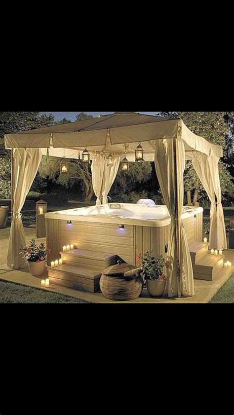 Romantic hot tub outside. | Hot tub backyard, Hot tub outdoor, Dream house