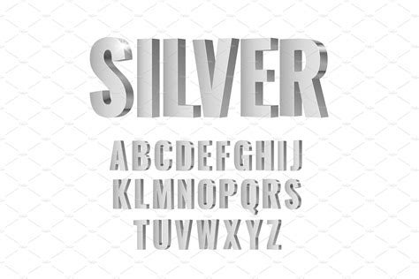 3d shiny silver symbols alphabet | Icons ~ Creative Market