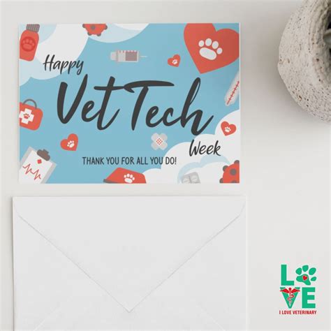 Happy Vet Tech Week Set of 10 Cards, Gift for Vet Tech, Appreciation ...