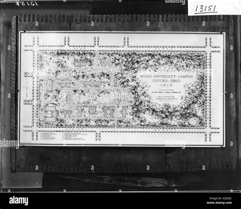 Architectural drawing of Miami University campus 1913 Stock Photo - Alamy