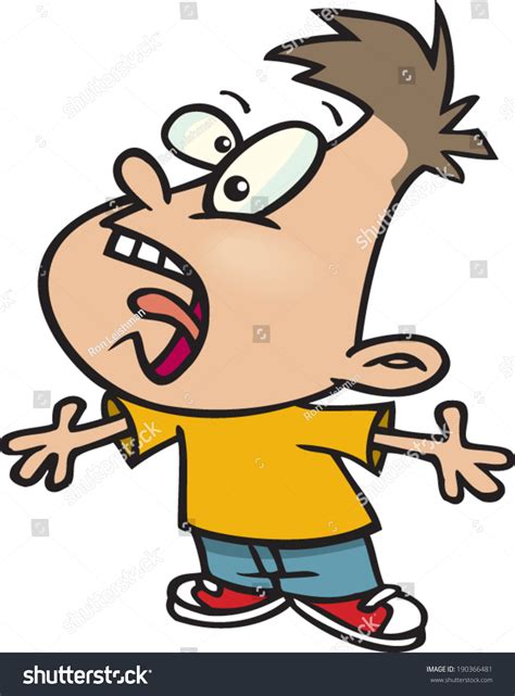 Cartoon Kid Yelling: vector de stock (libre de regalías) 190366481 | Shutterstock