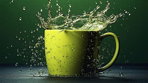 Premium AI Image | green tea splash green splash tea splash water splash item water splash items ...