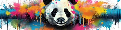 Abstract various colorful graffiti paintings of panda animal ...