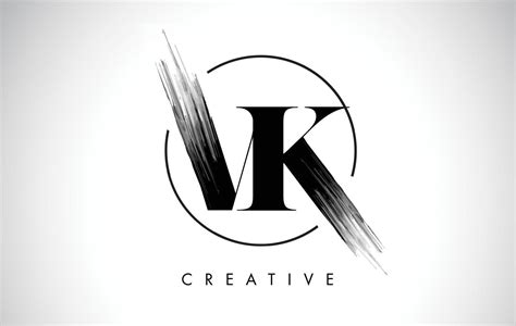 VK Brush Stroke Letter Logo Design. Black Paint Logo Leters Icon. 4873860 Vector Art at Vecteezy