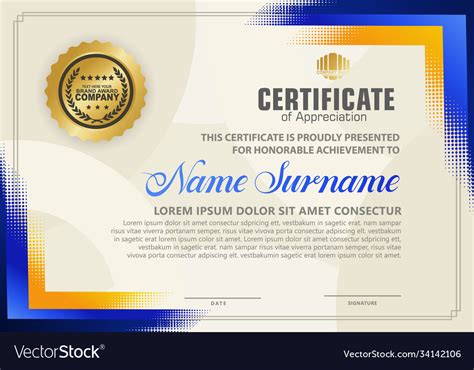 Modern certificate template background Royalty Free Vector