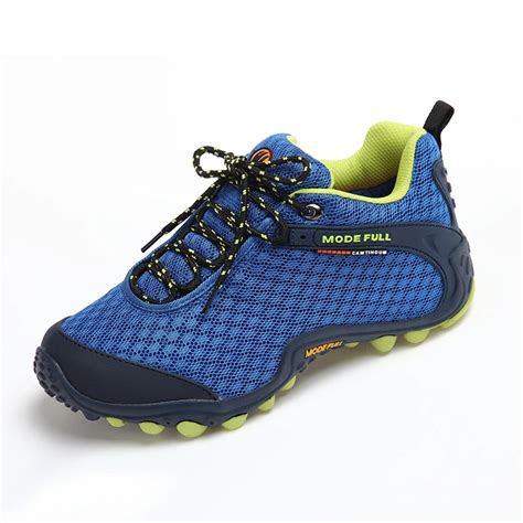 MODE FULL Men Hiking Walking Shoes Breathable Mesh Outdoor Shoes ...