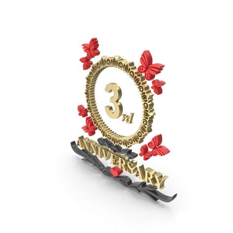 Golden 3rd Anniversary Symbol PNG Images & PSDs for Download ...