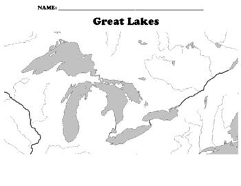 Great Lakes Map (Blank) by Northeast Education | TpT