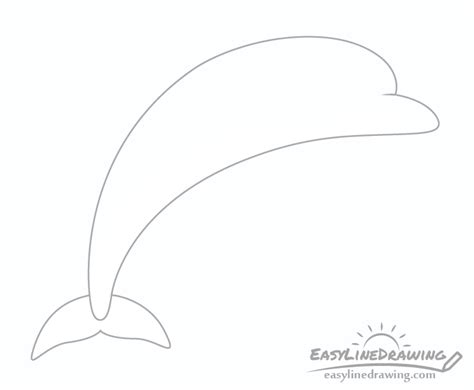 How to Draw a Dolphin Step by Step - EasyLineDrawing