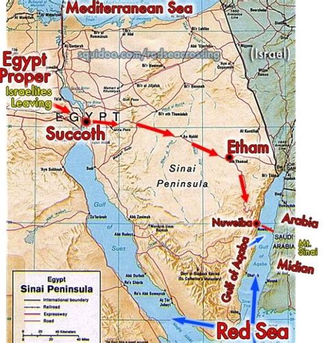 Map showing the route of the Exodus. So where did they go once they ...