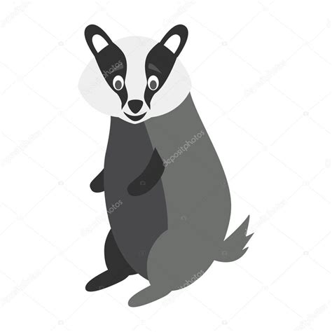 Cute cartoon badger vector illustration — Stock Vector © asantosg #138142564