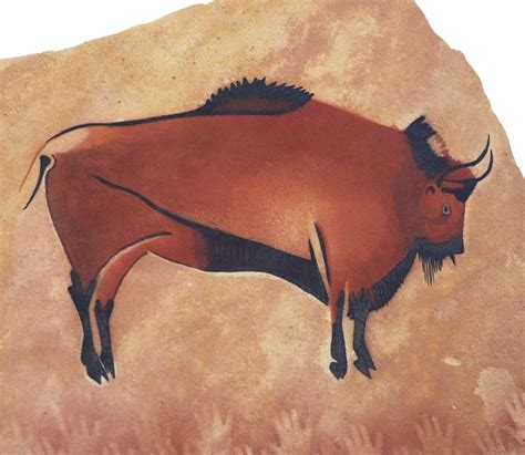 Altamira Standing Bison Cave art painting on hanging stone | Etsy