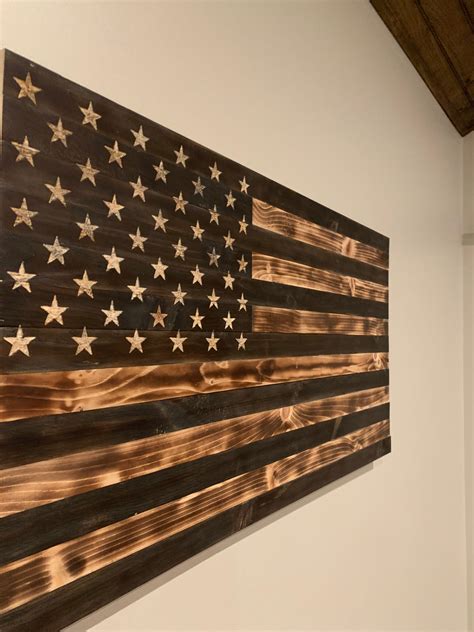 Wooden American Flag, Wooden Flag, Rustic Wood Flag, Wall Decor, Gift ...