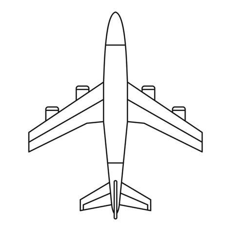 Airplane Icon Outline Style, Airplane Drawing, Plane Drawing, Outline ...