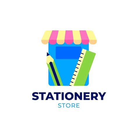 Premium Vector | Flat design stationery store logo template