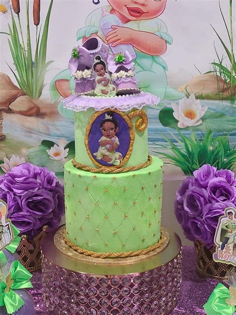 Princess Tiana Cake | Baby shower princess, Princess tiana birthday party, Frog baby showers