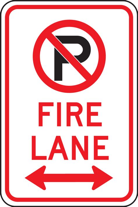 No Parking Fire Lane Sign