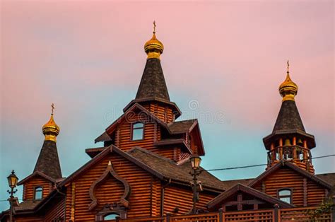 Wooden Architecture Dome of a Modern Orthodox Christian Church Stock ...