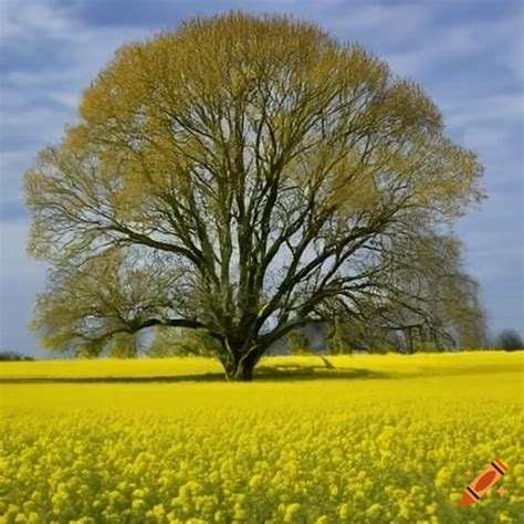 Large mustard seed tree with shady branches on Craiyon