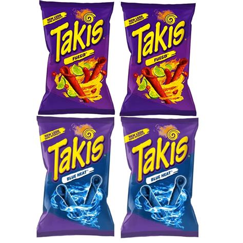 Buy Takis Blue heat 113g &Takis Fuego 113g (Mix Pack of 4) Candyland ...