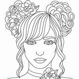 Desenhos de Mulher Vestido Longo E Flores para Colorir Imprimir  sketch template