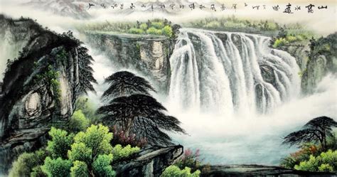 Chinese Waterfall Painting 1033005, 66cm x 136cm(26〃 x 53〃)