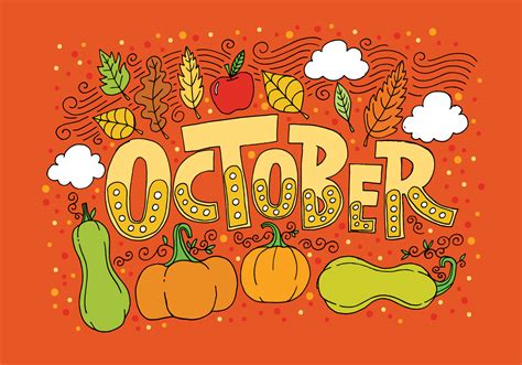 October Lettering Vector Background 163937 Vector Art at Vecteezy