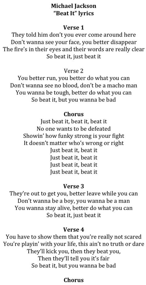 The Best 16 Just Beat It Lyrics - recrushnlpics