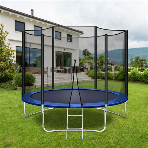 10 FT Outdoor Trampoline for Backyard, Outdoor Trampoline with Safety ...