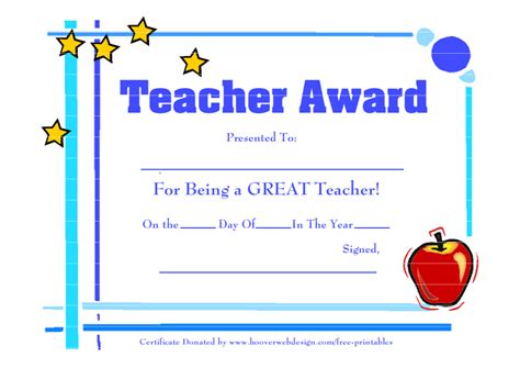 Teacher Appreciation Certificate Free Printable - Printable Word Searches