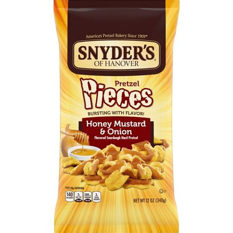 Snyder's Pretzel Pieces, Honey Mustard & Onion, 12 Ounce Bag - Walmart.com - Walmart.com