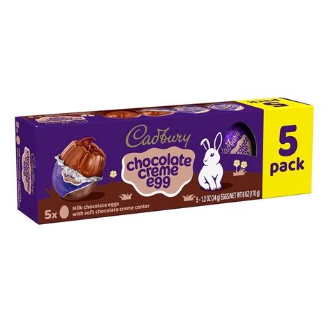 CADBURY, CRÈME EGG Milk Chocolate with Soft Chocolate Creme Center Eggs, Easter Candy, 1.2 oz ...