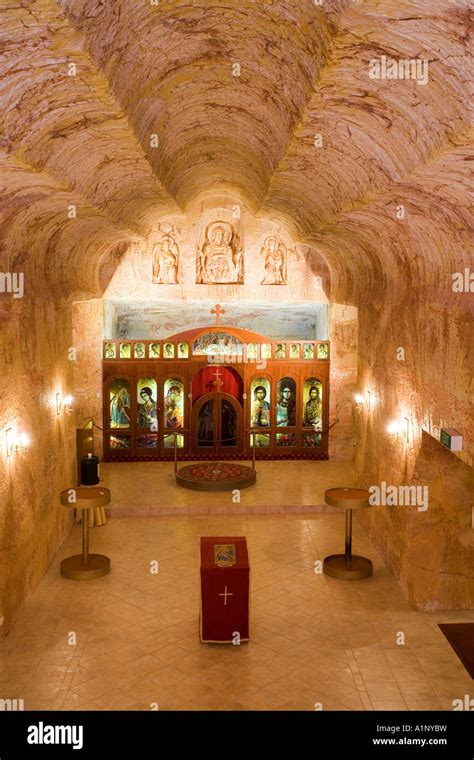 Serbian Orthodox Underground Church Coober Pedy Outback South Australia Australia Stock Photo ...