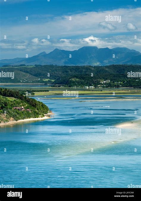 Knysna Lagoon seen from the Knysna Heads, Garden Route, Western Cape ...