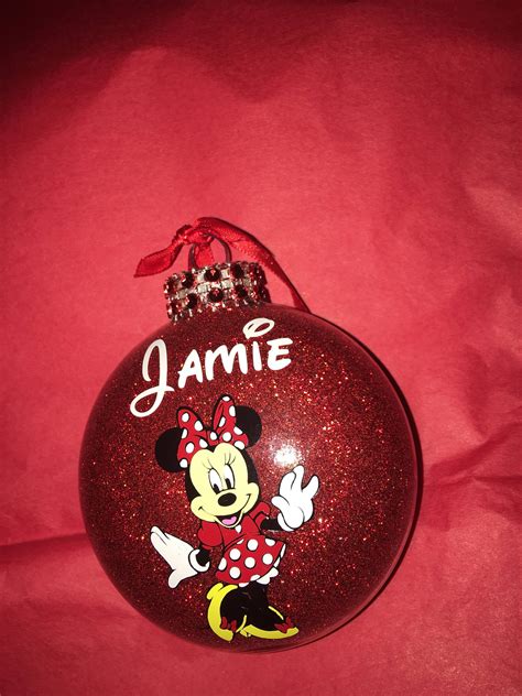 Personalized Minnie Mouse Character Christmas Ornament | Etsy | Vinyl christmas ornaments ...