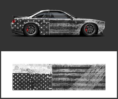 Premium Vector | American flag car wrap design