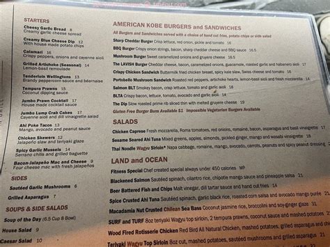 Menu at Land Ocean Restaurant Meridian, Meridian