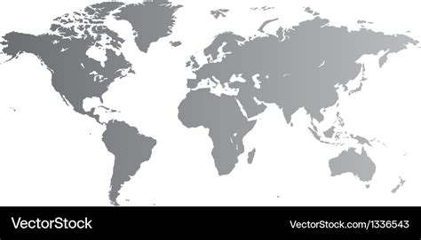 Silver world map Royalty Free Vector Image - VectorStock