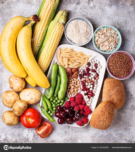 Healthy products sources of carbohydrates. Stock Photo by ©yulianny ...