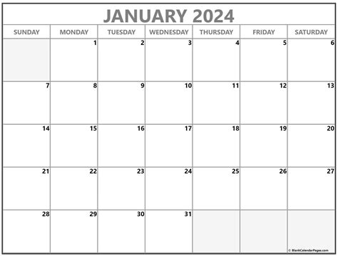 Blank January 2024 Calendar Printable - 2024 Calendar Printable